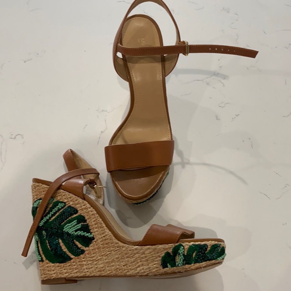 Michael Kors palm leaf wedges